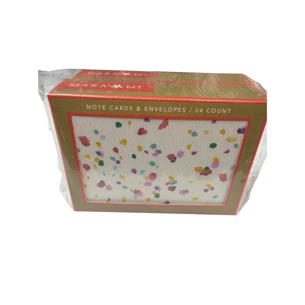 Mara-Mi Note‎ Cards and Envelopes 48 Count Multi-Color Confetti Splatter 39559